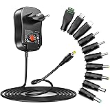 Zolt 41W Adaptateur Secteur Universel AC à DC 6V 9V 12V 15V 18V 20V 24V 1A 1.5A 2A, Transformateur d'alimentation à Découpage