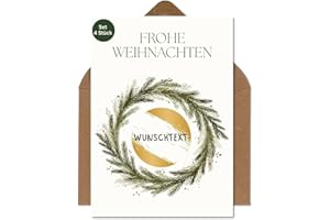 ‎THE LIFE BARN The Life Barn 4x Rubbelkarte Weihnachten Rubbellos Weihnachtskarte mit Umschlag Gutschein Geschenk