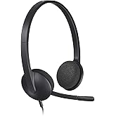 Logitech H340 Kopfhörer mit Mikrofon, Stereo-Headset, Verstellbares Mikrofon mit Rauschunterdrückung, Schwenkbare Ohrpolster,