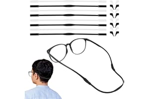 Amaxiu Confezione da 8 fasce per occhiali per bambini con 8 paia di ganci per orecchini, in silicone antiscivolo, supporto elastico per occhiali da sole, per bambini sportivi