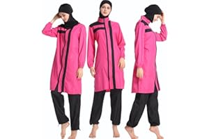 ziyimaoyi Bescheidene Bademode mit abnehmaberm Hijab, muslimischer Badeanzug, Bademode in voller Länge