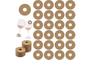 FINGERINSPIRE Etiquetas redondas de papel para nombre de bebidas para copas de vino, marcador redondo para copas de vino en blanco, dije de copa de vino, etiqueta de cóctel, champán, marcador de
