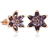 NEREZE 925 Ayar Mor Lotus &Ccedil;i&ccedil;eği K&uuml;pe Kadın G&uuml;m&uuml;ş K&uuml;pe