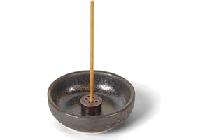 Urban Nest Portaincenso in Ceramica – Bruciatore di Incenso Fatto a Mano con Smalto Effetto Ruggine | Piatto per Candele & Supporto Bastoncini d’Incenso | Ciotola Aromatica Rotonda, 7,5 cm