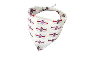 DOD.I_BOUTIQUE New Dogs Bandana Football Flag Paws Euro Paws Adjustable Triangle Dog Scarf RED ACCESSORY UK (Scarf White flag Medium)