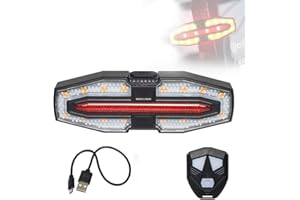 JOYFAN Bike Tail Light with Turn Signals Wireless Remote Control Waterproof Bicycle Rear Light Back USB Rechargeable Ultra Bright Safety Warning Cycling Taillight for Night Riding