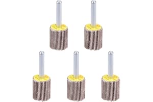 sourcing map 20mm Flap Wheels Shank Mounted Sandpaper Abrasive Wheel 80 Grits 5 Pcs