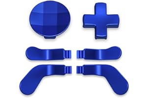 eXtremeRate 6 Pcs Metall D-Pads & Back Paddles Set für Xbox One Elite Controller, Swap Steuerkreuz&Trigger Tasten Knöpfe Ersatzteile für Xbox Elite Series 2/Series 2-Core Controller-Blau