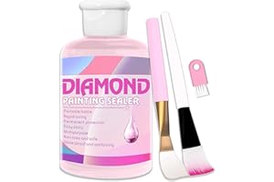 FANFALUV Diamond Painting Sealer,120 ml Diamond Art Sealer,DIY Diamond Painting Glue With Brushes-Permanent Hold Sealer,Fast Drying & Strong Bond For Diamond Art Accessories Kit & Puzzle Glue Tool