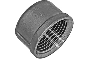 MegaHaustechnik Kappe rund aus V4A Edelstahl 1/2" Zoll IG DN15 Innengewinde Innendurchmesser 19mm Gewinde Fitting Trinkwasser geeignet Rohr Verschraubung End Stück Abschluss Verschluss Deckel INOX