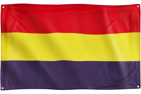 Runesol Bandera Española Republicana, 91x152cm, 3ft x 5ft, 4 Ojales, Ojal en Cada Esquina, Tricolor, República, Banderas Premium, Interior, Exterior, Colores Vivos
