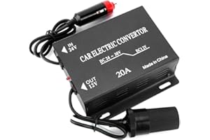 Aramox Convertisseur 24v à 12v pour Camion, Convertisseur de Puissance Prise Allume Cigare Adaptateur pour aspirateur de Voiture 220v à 12v Transformateur Convertisseurs