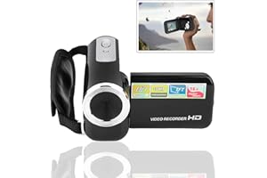 TOPIKY Digital Video Camera Camcorder, Portable Exquisite 2'' TFT LCD,1080 * 720,4k HD, Support Memory Card,Best Gift for Children Kids (Black)