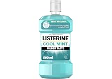 Listerine, Cool Mint Daily Mouthwash, Milder Taste, Mint Flavour, 500ml