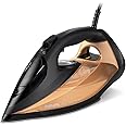 Philips 7000 Series Steam Iron, Powerful 2800W, 50g/min Steam, 250g Steam Boost, SteamGlide Elite Soleplate for Smooth Gliding, Black/Gold (DST7040/80)