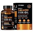 Nirvasa Triple Strength Omega 3 Salmon Fish Oil Softgel Capsules | 1250mg Salmon Fish Oil 560mg EPA 400mg DHA | Heart, Brain, Joint & Bone Support | No Fishy Burps | For Men & Women | 60 Capsules