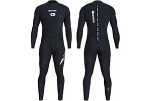 Owntop Mens Womens Wetsuit 1.5mm - Full Length Diving Suits, Back Zip Neoprene Wet Suits, Thermal Stretch Pro Dive Skin for Surfing Snorkeling