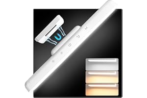 GeyouLux Lumière sous l'unité de cuisine LED 5 W tactile à intensité variable sans fil, bande lumineuse LED 3000 mAh avec batterie USB rechargeable, lampe de cuisine magnétique pour miroirs, bureaux,