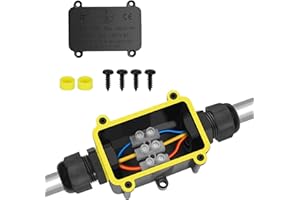 SHUUL IP68 Waterproof Junction Box 2-Way Line Outdoor Waterproof Electrical Cable Connectors Boxes Line M25 Cable Wire Connector Electrical Junction Boxes for 4-12MM Diameter Cable