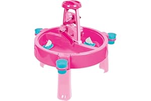 DOLU Kids 3-in-1 Sand & Water Pit with Drawing Table Outdoor Toys Garden Multi function Play Desk Colouring (Pink)
