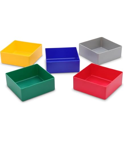 25 stuks inzetbakken E54/2, 80x53x54 mm, geel, industriestandaard, voor