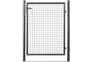 GARDENODE Portillon Nice Gate - Passage 1m - Maille 50 x 50 mm - Hauteur 1m00 - Couleur Gris Anthracite