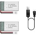 HAWK'S WORK 2 Pcs 3.7V Lipo Battery, 400 mAh Rechargeable Lithium Polymer Battery for RC Plane Helicopter Drone All Models & Toys (XH2.54 Connector)