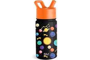 Simple Modern Trinkflasche Kinder mit Strohhalm | Sport Isolierte Edelstahl-Kindertrinkflasche für Kleinkinder Jungen und Mädchen | Summit | 415ml | Solar System