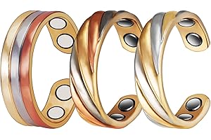 ‎YINOX 3X-4 starke magnetische Arthritis-Kupferringe für weibliche Magnetfeldtherapie, lindern wirksam Arthritis und Fingerschmerzen, haben eine leichte Wirkung auf Rheuma und Lymphdrainage (3500 Gauss) (C)