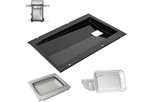 DcYourHome 69804 Grease Tray with 67047 Catch Pan for Weber Spirit 300 Series Gas Grill (2013 and Newer) Spirit E310,S310,E320,S320,E330,S330,EX315,Grease Drip Pan with 10 PCS 6415 Aluminum Foil Liner