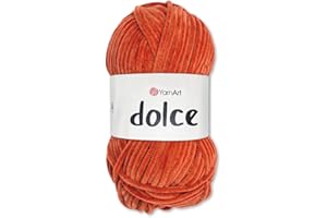 Frida's Wollhaus YarnArt - Gomitolo di lana di ciniglia Dolce 100 g per lavorare a maglia Amigurumi 64 colori (793 | ruggine)