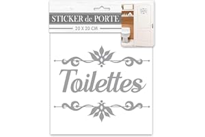 Les Trésors De Lily [R2094 - Sticker Porte 'Toilettes' Gris - 20x20 cm