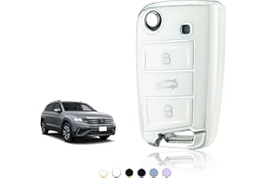 TOOMUME Car Key Cover, TPU Case for VW Volkswagen Golf 7 Mk7 Polo Jetta Tiguan Seat Leon Fabia Ibiza Skoda Fabia Octavia Superb - Protective Flip Key Fob Case