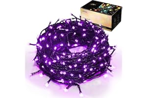 EPESL Luci di Natale 35M 320 LEDs Natalizie per Interno da Esterno, Funzione di Memoria con 8 Modalità Estensibile Stringa Luci All'aperto Decorazione per Alberi, Domestici, Halloween, Festa, Nozze - Viola