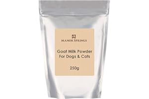 Goats Milk Powder for Dogs & Cats 250g by Manor Springs, Goat Milk for use as High Protein, Hypoallergenic Digestion, Anti-inflammatory Powdered Instant Meal Topper