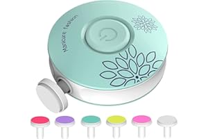 NEOVSUNY Elektrische Baby Nagelfeile 6 in 1 Nagelfeile für Neugeborene Set,Nagelschneider für Neugeborene für Zehen und Finger,Nagelpflege für Geschenk,austauschbare Schleifköpfe Kostenlose 2-Batterien