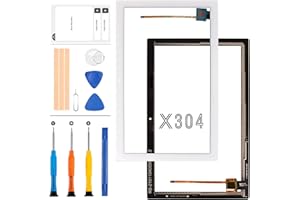 LADYSON Reemplazo de pantalla para Lenovo TAB 4 10 "X304 X304N X304F TB-X304F TB-X304N TB-X304 Panel de pantalla táctil digitalizador Sensor Full Glass Lens Repair Kits (Blanco)