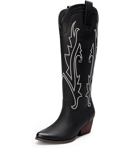 Stivali Texani Donna In Pelle E Camoscio Con Tacco E Lacci - Vintage Marroni, Alti, Stile Cowboy E Biker Per Inverno - 5