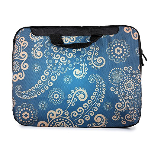 TaylorHe 15 / 15,6 Zoll Notebooktasche, Schultertasche für Notebook mit Muster , Laptoptasche mit Griff und Seitentaschen Laptop Bag blau, vintage, paisley - 2