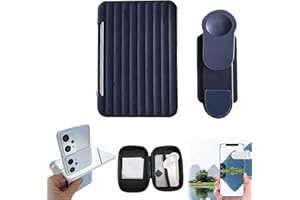 LUYLMO Telefonkamera-Spiegelreflexionsclip, Verstellbarer Telefon-Kamera-Reflexionsspiegel, Handy-Reflexionskamera-Clip, Tragbares Smartphone-Kamera-Spiegelreflexions-Clip-Set für Reise-Smartphones (Schwarz)