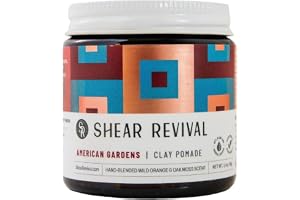 Shear Revival American Gardens lerpomade – starkt grepp hårstylinglera för män – matt finish, vegan och växtbaserad – handgjord med aloe och sheasmör – 96 g