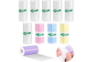 10 Rouleaux Appareil Photo Impression Papier, Rouleau thermique 57 x 25MM, Papier Thermique Auto-adhésif Blanc, Papier d'impression Thermique, Papier d'impression Sans Encre,pour Mini Imprimante