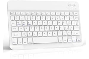 JADEMALL Bluetooth Tastiera per iPad, Tablet Samsung, Lenovo, Huawei, Xiaomi, Tastiera Ricaricabile Ultra Sottile Bluetooth Compatibile IOS/Windows/Android, Layout Italiano QWERTY, Bianca