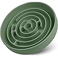 Coomazy Slow Feeder Dog Bowl Silicone Dog Slow Feeder with Suction Cup Anti Choking Slow Eating Food Bowl for Small to Medium Dogs(Green)