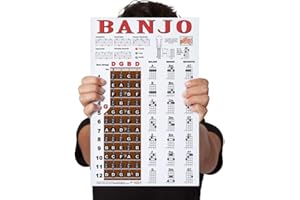 Laminiertes Banjo-Poster – Akkorde Rollen Griffbrett Noten – Open G Tuning 28,9 x 43,2 cm einfache Anfängeranleitung (evtl. nicht in deutscher Sprache) A New Song Music
