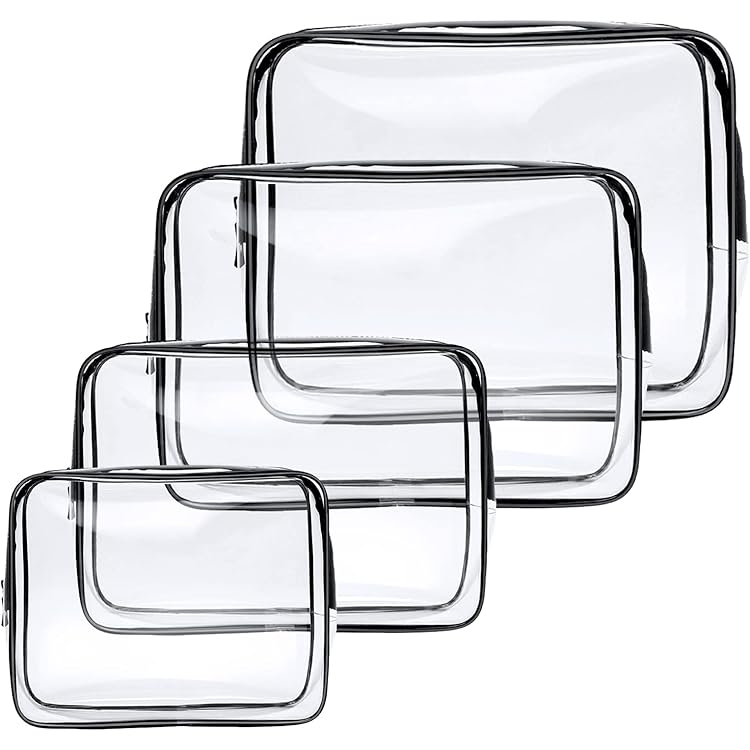 Trousse De Toilette Transparente Avec Fermeture éclair - Pochette Organisateur Voyage Pour Maquillage Et Produits Beauté
