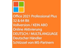 GENERISCH Lizenz für Microsoft Office 2021 Professional Plus Key | VOLLVERSION/KEIN ABO | 1 PC/NOTEBOOK | 32 & 64 Bit - Online Aktivierungsschlüssel