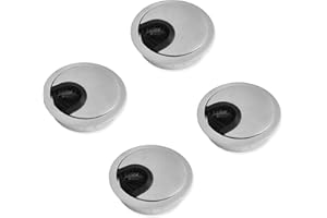 LIKERAINY Passacavo per Scrivania Rotondo Ø50mm Pressacavo Tappo Passacavi per Tavolo da Ufficio Mobili per la Casa Cavo in Argento Metallo Cromato 4 Pezzi