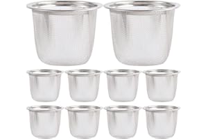 HEMOTON Infusore per tè E caffè in Acciaio Inossidabile 10 Pezzi Filtro per Teiera Sostituzione tè più Ripido Imbuto per tè A Maglia Fine Produttori di caffè Filtro per Teiere Tazze Tazze