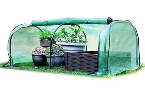 JonesHouseDeco - Serra a tunnel 130 x 60 x 50 cm, con copertura in PE rinforzato resistente ai raggi UV e telaio in acciaio, mini serra per giardino, balcone, cortile #G309A00